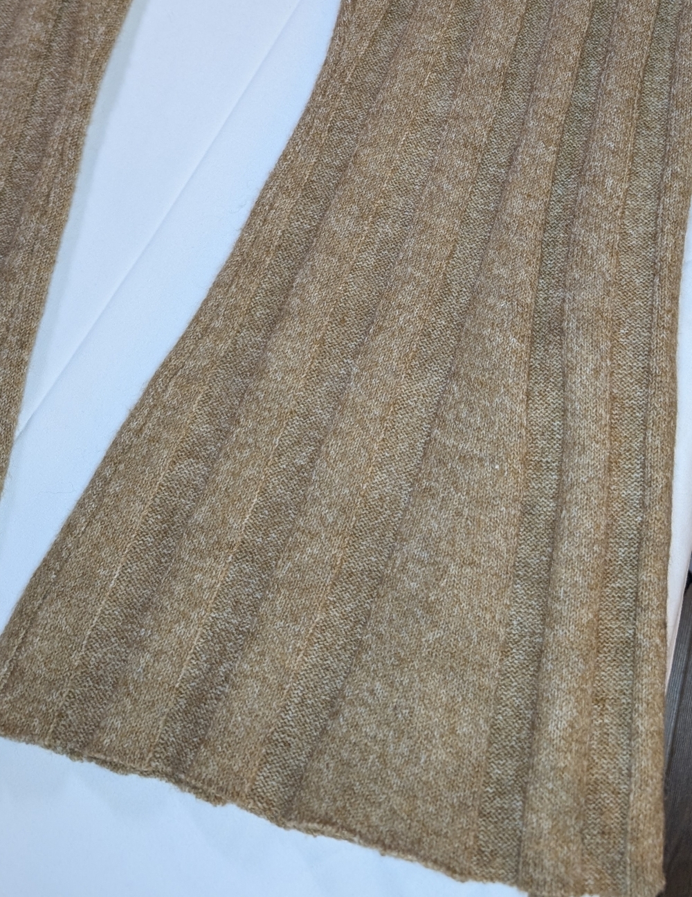 Ribbed Knit Flared Pants in Camel - Picture 13 of 14